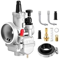 Motorcycle Racing Carburetor Replacement 17.5mm Evolution Round Slider, Hand Choke, Easy Cold Start, Smooth Throttle Response for Dirt Bikes & ATVs, DIY Riders