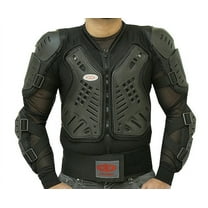 Motorcycle Racing Riding Full Body Armor Spine Protection Jacket w/ GP Armor Black 3X-Large