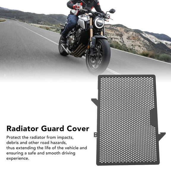 Motorcycle Radiator Guard Covers, Protective Rugged Stylish Water Tank Guard Grille Net Replacement, Radiator Protector Shield for CB650R/F CBR650R, Black