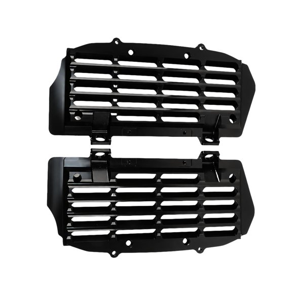Motorcycle Radiator Guard Set, 2-Piece Aluminum Panels with Slots for Left and Right Radiator Area Setup
