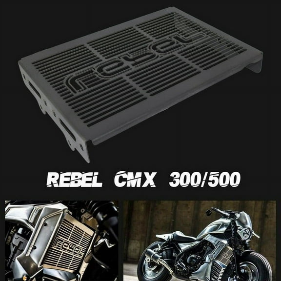 Motorcycle Radiator Protector Protective Cover for REBEL 300 500 2017-2020 Water Cooler Protection,1 x Radiator Grill Guard (as picture shown),black