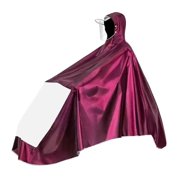 Motorcycle Rain Gear 94X52 Inch Burgundy Waterproof Motorcycle Raincoat Full Body Rain Protection with Clear Face for Adult Commuter Scooter Riding in Rain 1 Pack