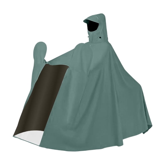 Motorcycle Rain Gear Full Coverage Waterproof Poncho for Two Riders for Adults Daily Commute Green Durable Raincoat for Electric Two Wheeled Vehicles