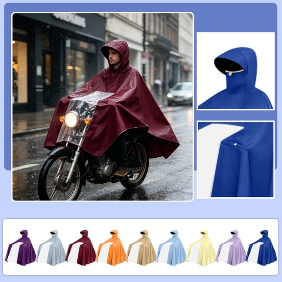 Motorcycle Rain Gear Motorcycle Gear 85X43 Inch Waterproof Full Coverage Rain Cover for Adult Personal Transporter Commuting Purple 1 Pack