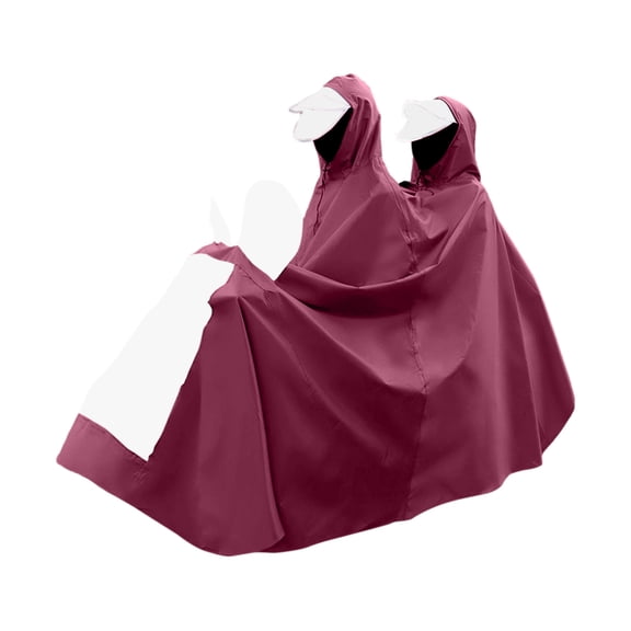 Motorcycle Rain Gear Motorcycle Rain Cape 94X52 Inch Burgundy Waterproof Motorcycle Raincoat Two Person Rain Gear Full Body Rain Protection for Commuter Riding 1 Pack
