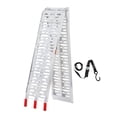 thumbnail image 1 of Motorcycle Ramps, 750lbs Folding Loading Ramps for Pickup Trucks Bed, Trailers Ramp with Load Straps for Motorcycle, Dirt Bike, UTV, Lawn Mower, Truck, Snowblower, Cargo Trailer, 89"L x 11"W (750Lbs), 1 of 9