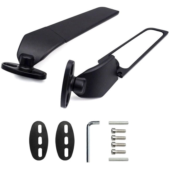 Motorcycle Rear View Mirrors Fit Compatible kawasaki Compatible Honda Compatible Suzuki | Winglet Side Stealth Wind Wing Mirrors 360 Rotatable Alumi