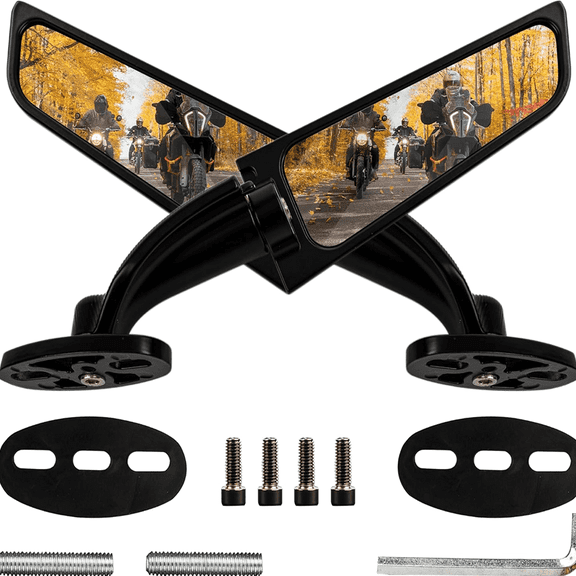 Motorcycle Rear View Stealth Mirrors   for Kawasaki Ninja 400 250 650 ZX6R  Honda CBR600RR CBR250RR  Yamaha R15 R25 YZF600R  Suzuki  Ducati Sport Bikes  360 Rotating Wind Wing Mirrors