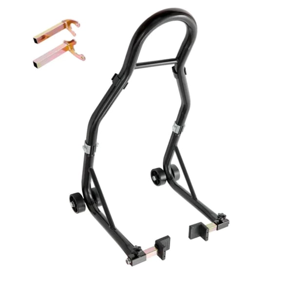 Motorcycle Rear Wheel Stand, with U + L Fork Swingarm Spool, 850 lbs Capacity Heavy Duty Rear Wheel Stand Motorcycle Lift Jack Stand, for Suzuki Yamaha Honda Kawasaki, Black