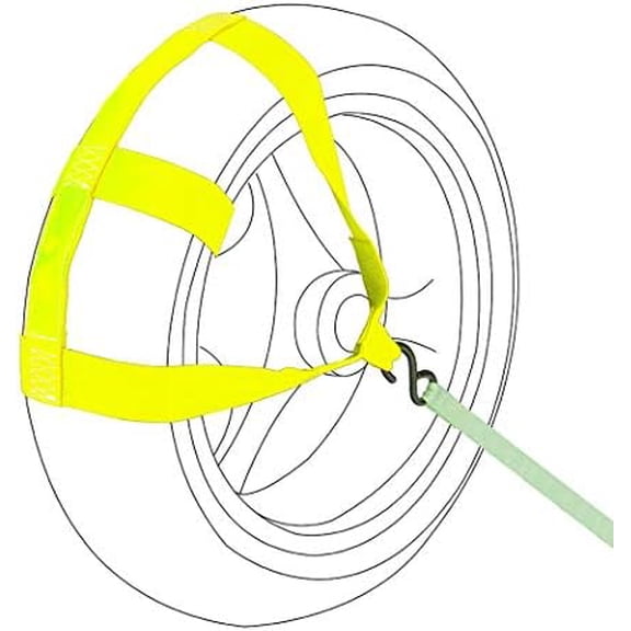 Motorcycle Rear Wheel Tie Down Strap, 2200lbs Break Strength Universal Motorcycle Tie Down Strap in Fluorescent Yellow