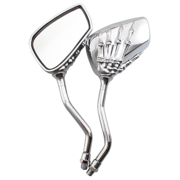 Motorcycle Rearview Mirror with Wide-Angle Glass and Heavy-Duty Claw Mount, Universal Fit Stainless Steel Bar ABS Housing for All-Weather Visibility on Bikes Scooters and ATVs