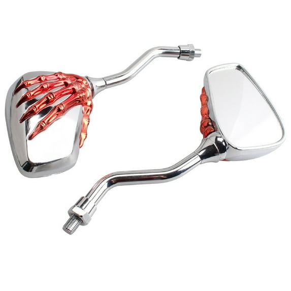 Motorcycle Rearview Mirror with Wide-Angle Glass and Heavy-Duty Claw Mount, Universal Fit Stainless Steel Bar ABS Housing for All-Weather Visibility on Bikes Scooters and ATVs