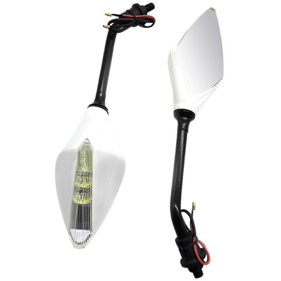 Motorcycle Rearview Mirrors with LED Turn Signal Indicator Universal For Honda Suzuki Yamaha Ducati Scooter 10mm