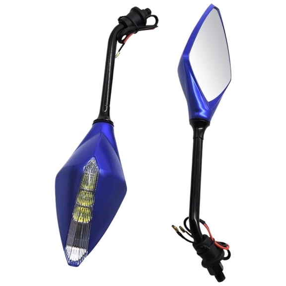 Motorcycle Rearview Mirrors with LED Turn Signal Indicator Universal For Honda Suzuki Yamaha Ducati Scooter 10mm