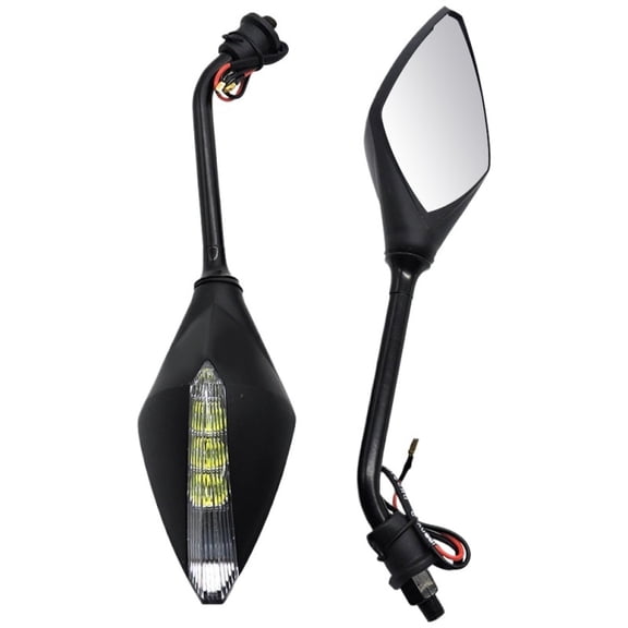 Motorcycle Rearview Mirrors with LED Turn Signal Indicator Universal For Honda Suzuki Yamaha Ducati Scooter 10mm