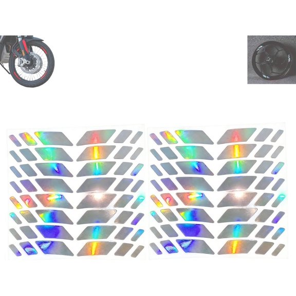 Motorcycle Reflective Wheel Rim Stickers, Reflective Wheel Rim Tape Sticker for Motorcycle, Night Safety Warning Anti-Scratch Rim Decals for Bicycle(Multicolor)