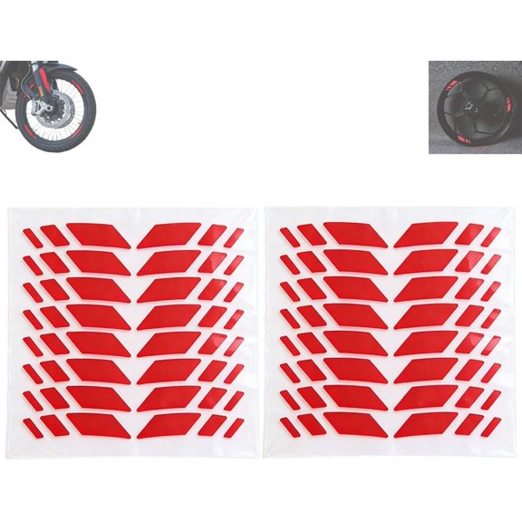 Motorcycle Reflective Wheel Rim Stickers, Reflective Wheel Rim Tape Sticker for Motorcycle, Night Safety Warning Anti-Scratch Rim Decals for Bicycle(Red)