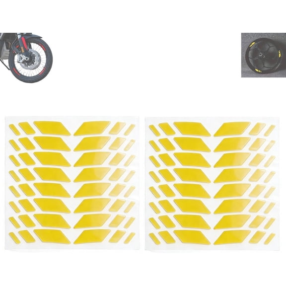 Motorcycle Reflective Wheel Rim Stickers, Reflective Wheel Rim Tape Sticker for Motorcycle, Night Safety Warning Anti-Scratch Rim Decals for Bicycle(Yellow)