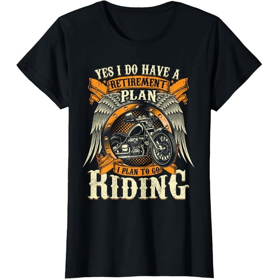 Motorcycle Retirement Plan to Ride It Rider Biker Retired T-Shirt ...