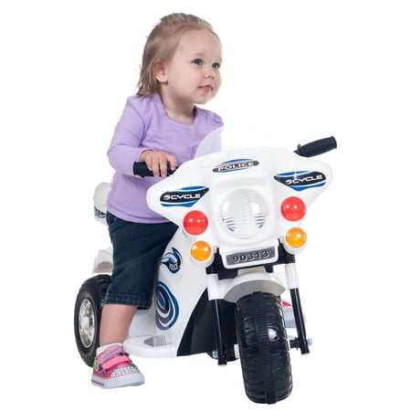 Lil' Rider 3-Wheel Kids Motorcycle with Police Decals - For Ages 3 to 6