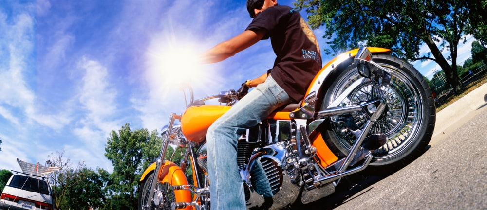 Motorcycle Rider Milwaukee WI Canvas Art - Panoramic Images (27 x 9)