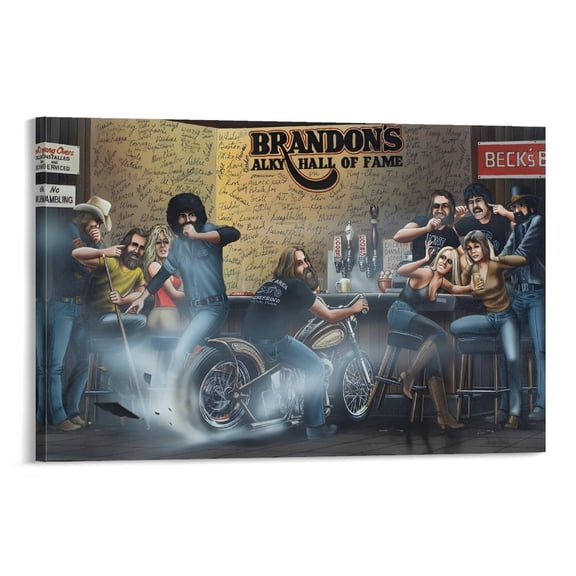 Motorcycle Rider Poster David Mann Brandons Alky Hall of Fame Home Decor Poster Wall Art Hanging Picture Print Bedroom Decorative Painting Posters Room Aesthetic 24x36inch(60x90cm)