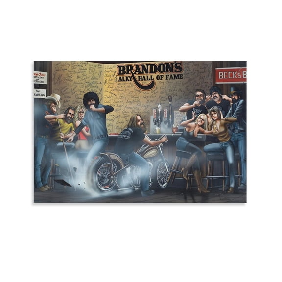 Motorcycle Rider Poster David Mann Brandons Alky Hall of Fame Home Decor Poster Wall Art Hanging Picture Print Bedroom Decorative Painting Posters Room Aesthetic 12x18inch(30x45cm)