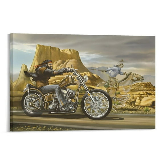 Motorcycle Rider Poster David Mann Ghost Rider Canvas Wall Art Poster Decorative Bedroom Modern Home Print Picture Artworks Posters 24x36inch(60x90cm)