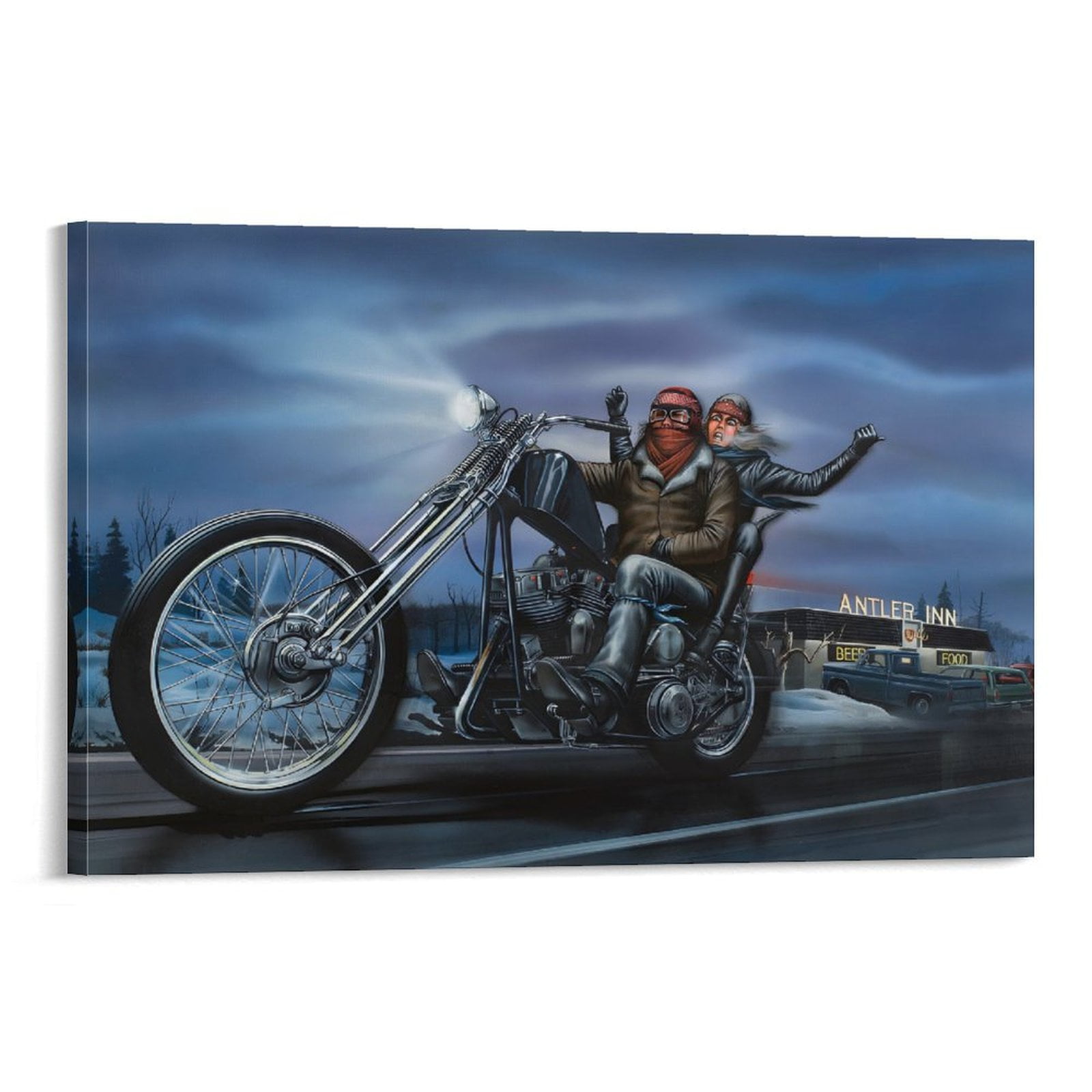 Motorcycle Rider Poster David Mann The Antler Inn Poster