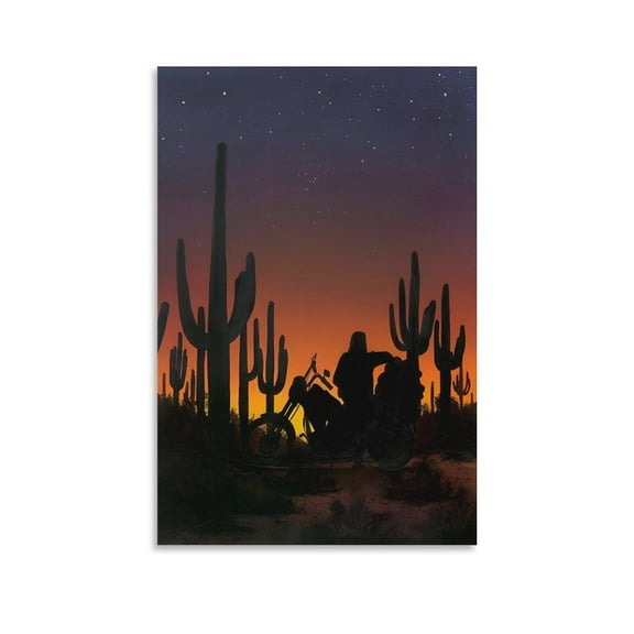 Motorcycle Rider Poster David Mann The Ride South Wall Art Poster Scroll Canvas Painting Picture Living Room Decor Home 12x18inch(30x45cm)