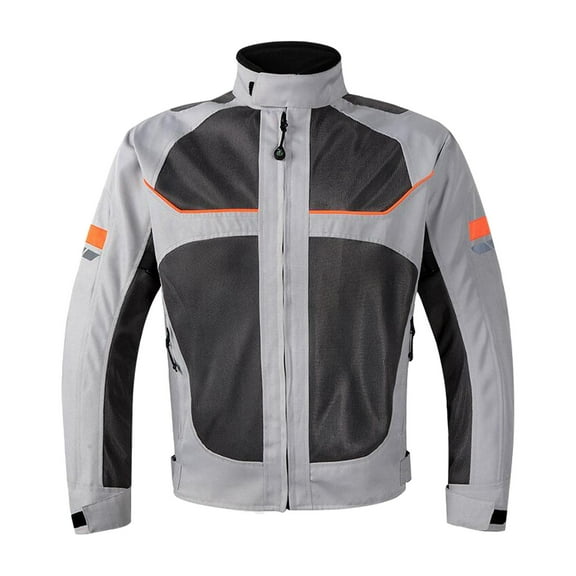 Motorcycle Riding Jacket Protective Gear Coat Adjustable Water Resistant Breathable Mesh Motorcyclist Jacket for Biker Motorbike Riding , Gray 4XL