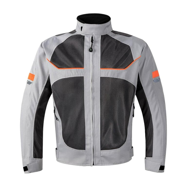 Motorcycle Riding Jacket Protective Gear Coat Adjustable Water Resistant Breathable Mesh Motorcyclist Jacket for Biker Motorbike Riding Gray 4XL