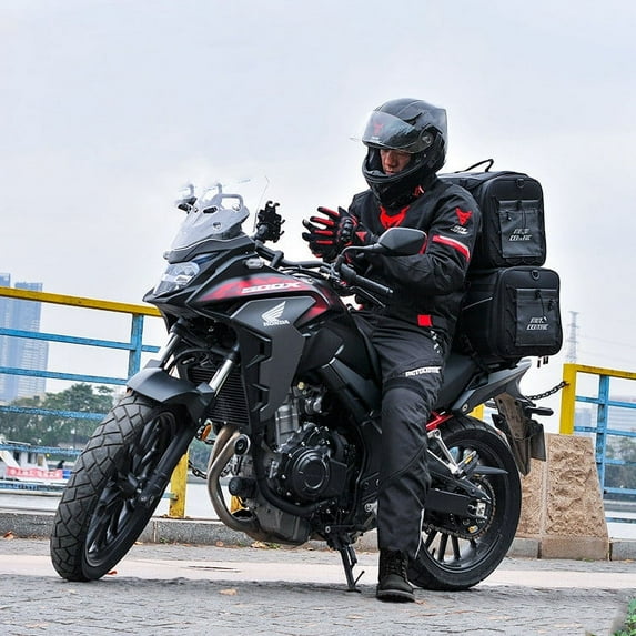 Motorcycle Riding Rear Seat Storage Bag,Grey