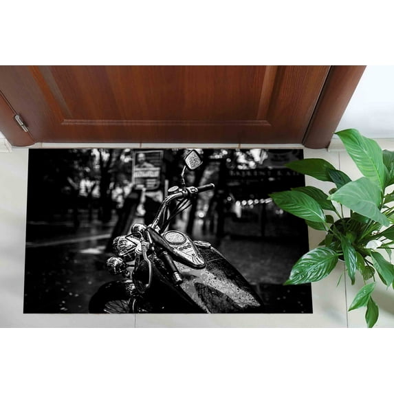 Motorcycle Rug, Man Cave Rug, Gift For Him Rugs, Garage Rug, Gift For Her, Hallway Rug, Colorful Rug, Thick Rug, Bridesmaid Gift, 2.3'x3.3' - 70x110 cm