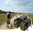 thumbnail image 1 of Motorcycle Saddlebags, Universal Bicycle Pannier Bags with Side Pockets, Durable Canvas and Leather Luggage for Rear Rack, Water-Resistant Storage for Commuting and Road Trips, 1 of 6