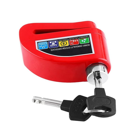 Motorcycle Scooter Bicycle Anti theft Disc Brake Lock Security Alarming System Red