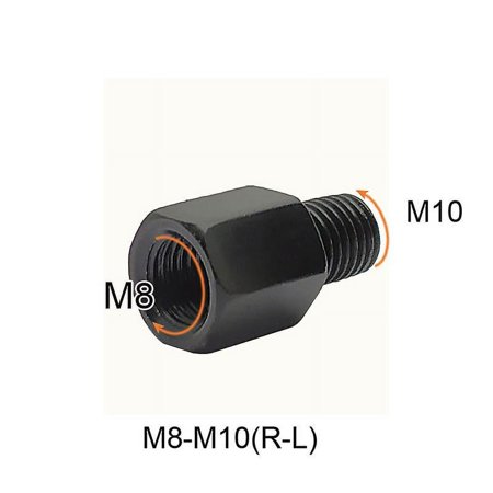 Motorcycle Scooter Black Mirror Adapter M10 M8 10mm 8mm Rearview Mirrors Adapters Right Left Hand Thread Conversion Bolt Screws