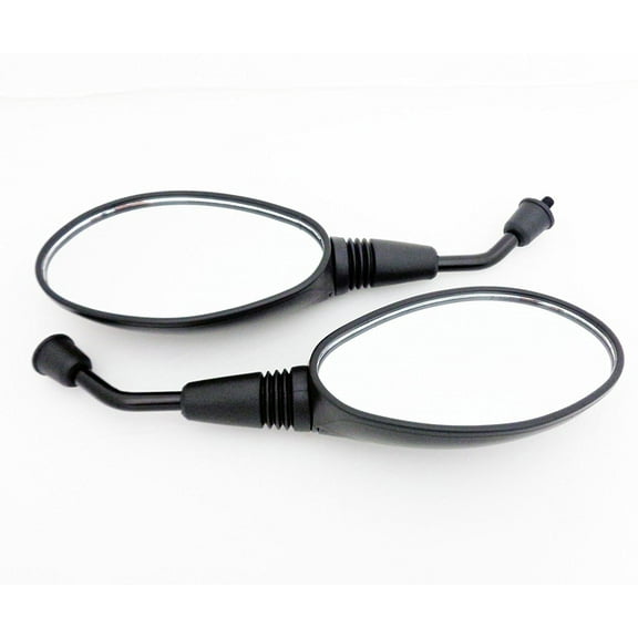 Motorcycle Scooter Mirror Set - 8mm Reverse Thread - Black (Model 1411C)