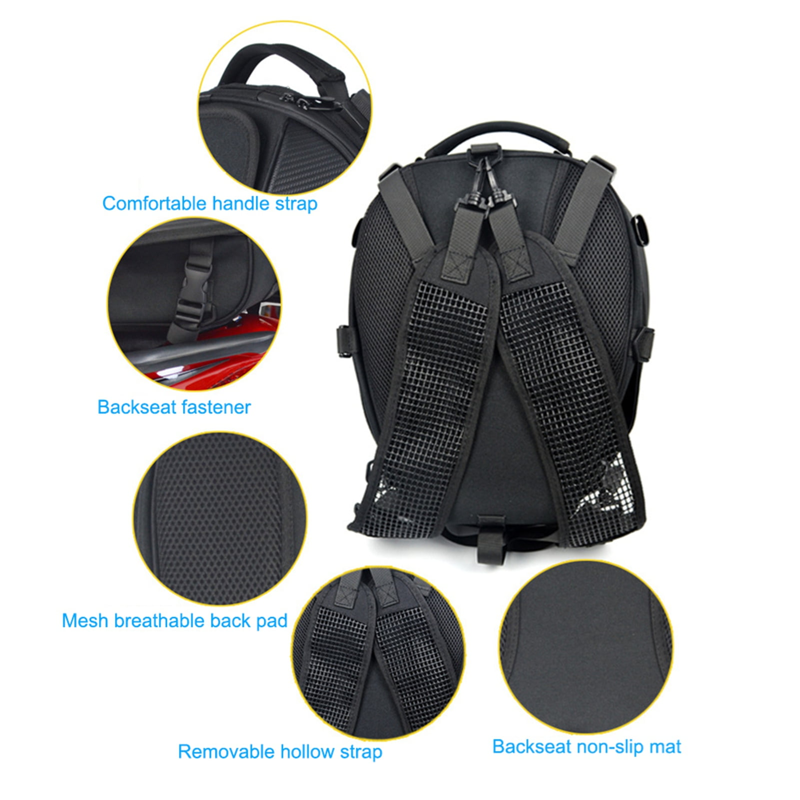 Motorcycle Seat Bag Dual Use Backpack Motorbike Luggage Helmet Storage Bags Grey