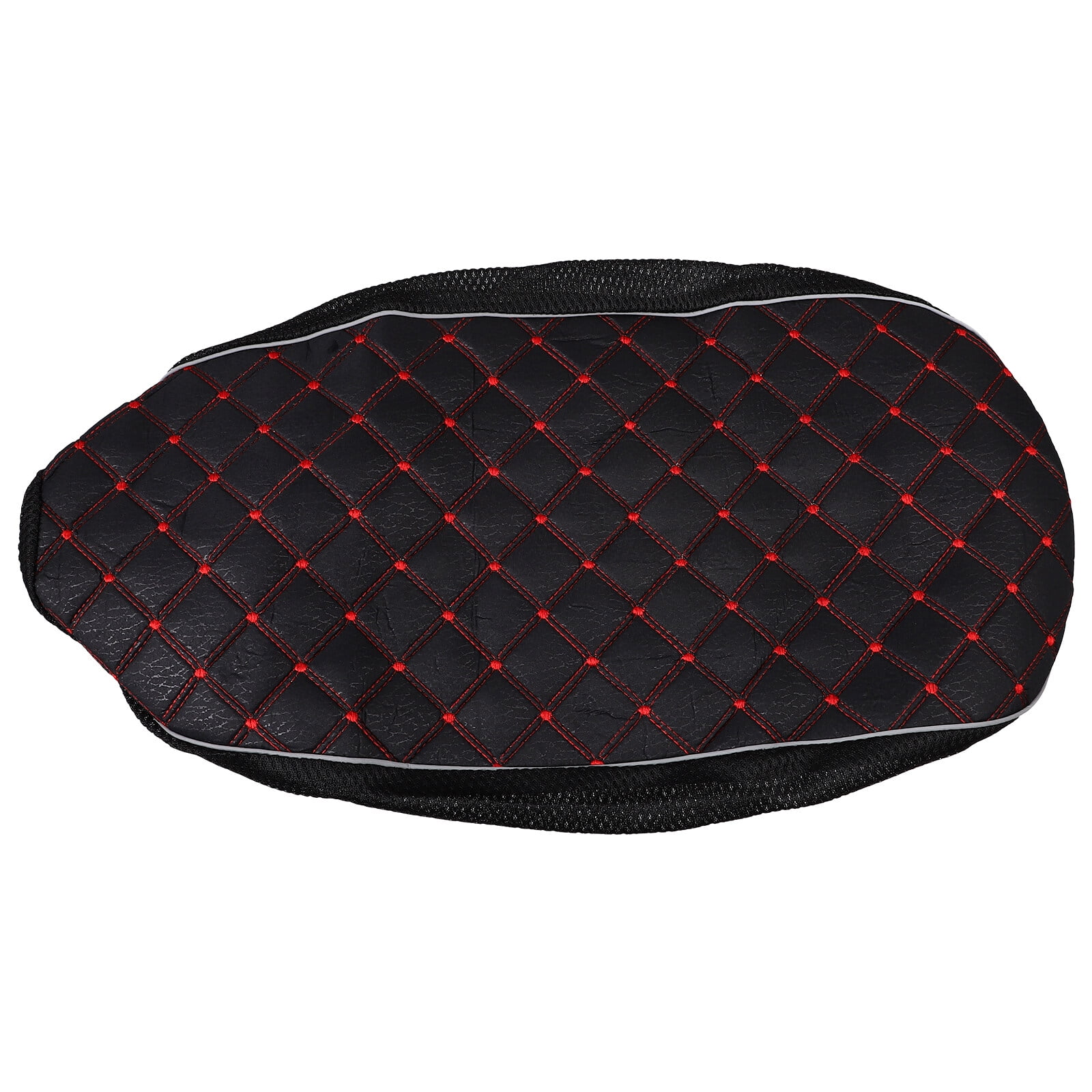 Motorcycle Seat Cover 3D Honeycomb Sunscreen Heat Insulation Seat Spacer Mesh Fabric Breathable Anti-Slip Cushion for Scooter Moped Black (XL)