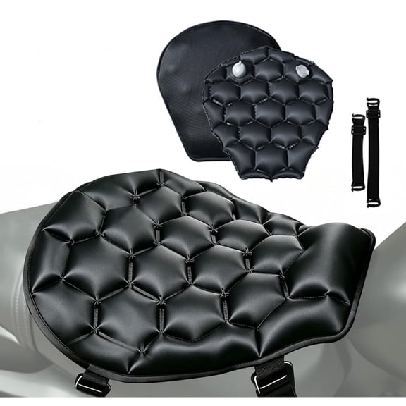 Motorcycle Seat Cushion, 100% Gel 3D-Honeycomb Rider Cushion for Motorcycle, Universal Non-Slip Grip Ergonomic Motor Seat Pad, Structure TPE Shock Absorption Breathable for Long Rides