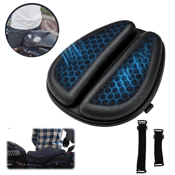 Motorcycle Seat Cushion, 3D Honeycomb Gel Motor Seat Pad for Long Rides, Ergonomic Shock Absorption TPE Rider Cushion, Universal Non-Slip Breathable Cruiser Touring Seat Cover