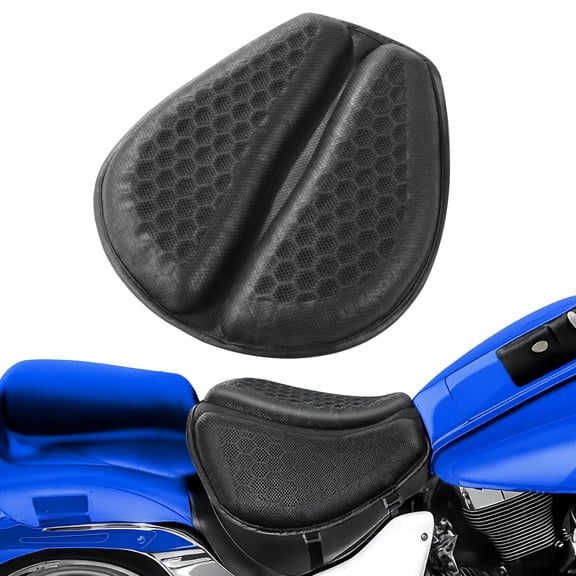Motorcycle Seat Cushion, Shock Absorbing Gel Seat Pad with 3D Honeycomb Design, Breathable Cooling Pad, Anti-slip & Foldable Seat Cushion Pad, Fits Most Motorcycles