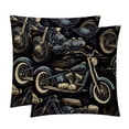 thumbnail image 1 of Motorcycle Set of 2 Velvet Throw Pillow Covers with Unique Patterns in 16x16, 18x18, and 20x20 Inches for Various Occasions - Throw Pillow Inserts Included, 1 of 6