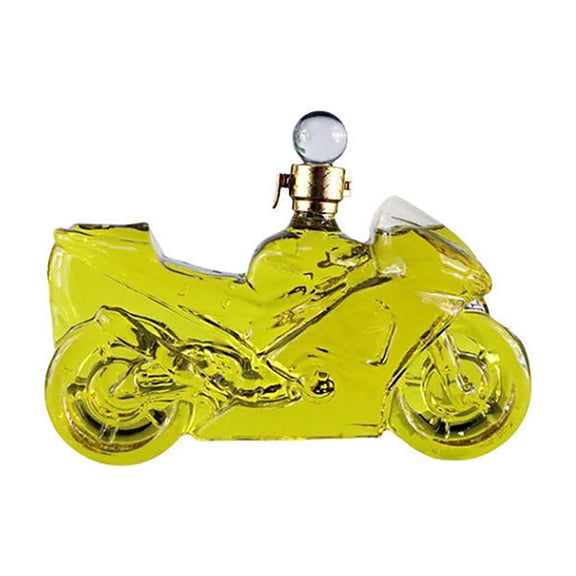 Motorcycle Shaped Glass Craft Bottle for Liquor Whisky Transparent Airtight High Borosilicate Carafe for Home Bar Displays and