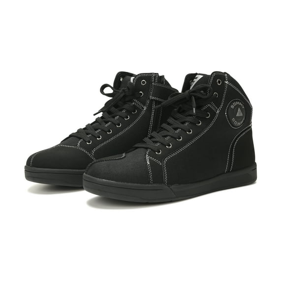 Motorcycle Shoes Men, Street Riding Sneakers, Rubber Sole with Strong Grip, Ankle Support, Extra Gear Shift Pad, Fast Release Side Zipper