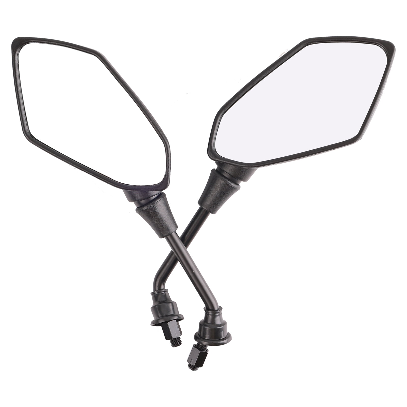 Motorcycle Side Mirror + Handlebar Mount For Bike ATV Scooter EBike Rear View Black