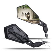 Motorcycle Side Mirrors Black - Dual Sport Rear View Mirror for M10 Handlebar Compatible With Honda Grom Shadow Ruckus Cafe Racer Kawasaki Suzuki crg Aprial Moped Scooter Dirt Bike