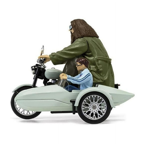 Motorcycle & Sidecar Light Green with Harry & Hagrid Figures Harry Potter & the Deathly Hallows Part 1 2010 Movie Diecast Motorcycle Model