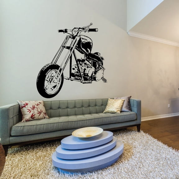 Motorcycle Sketch Wall Decal - Vinyl Decal - Car Decal - CD006 - 36 Inches